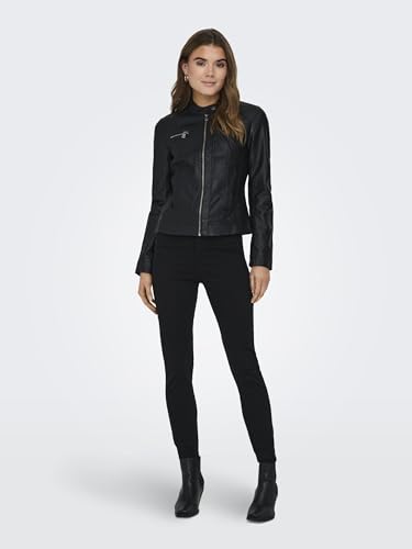 ONLY Damen Bandit PU Biker Jacke, Schwarz (Black C-N10) - 5