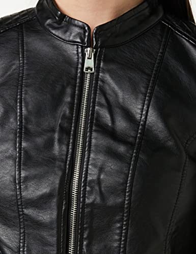 VERO MODA Damen VMKHLOE FAVO Faux Leather Jacket NOOS Jacke, Schwarz (Black) - 5