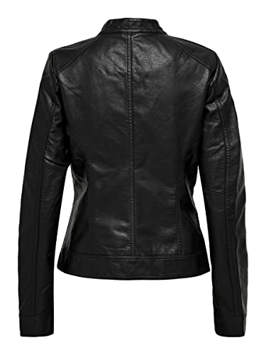 ONLY Damen Kunstlederjacke Reißverschluss 38Black - 9